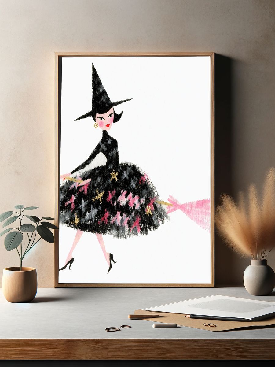 Fashion Witch Illustration Poster. — room view 2