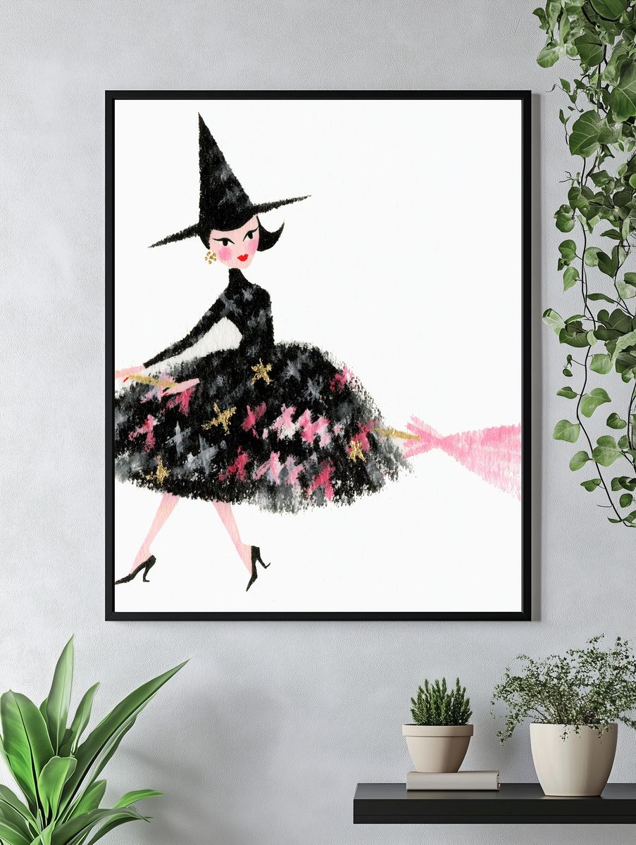 Fashion Witch Illustration Poster. — room view 4