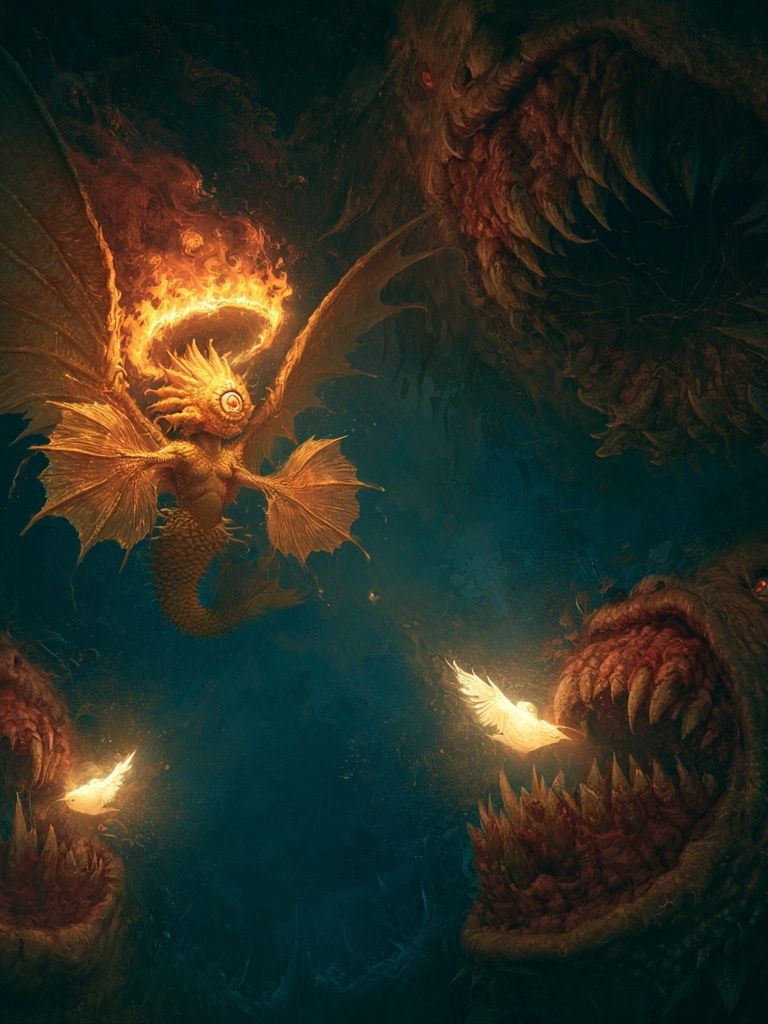 Fire Dragon Fantasy Print. poster detail