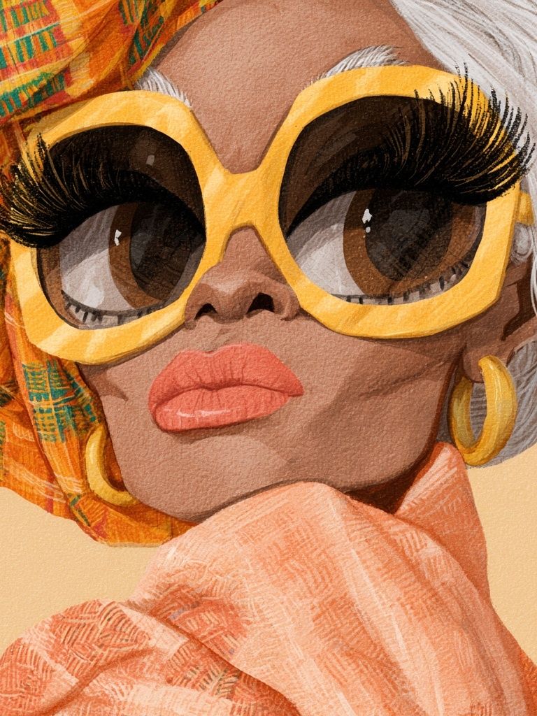 Stylish Portrait Illustration Poster. poster detail