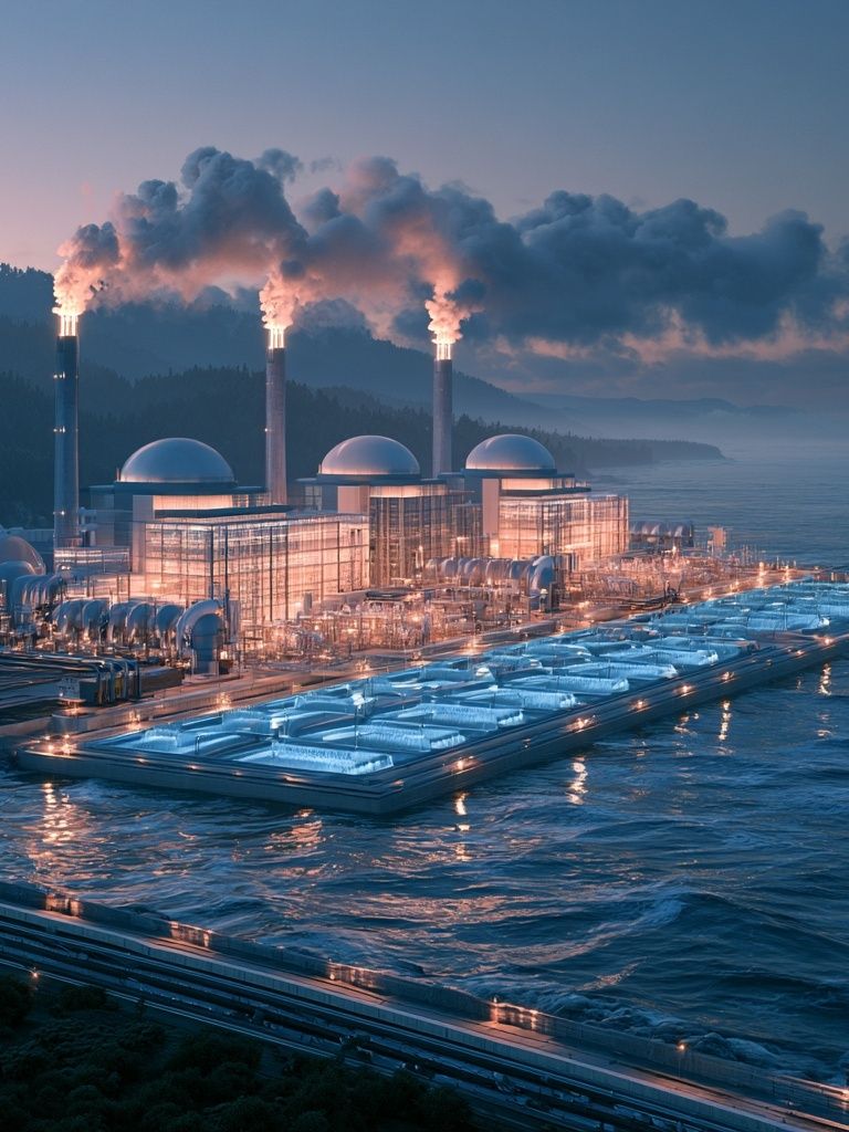Coastal Power Plant — Sci-Fi Print. poster detail