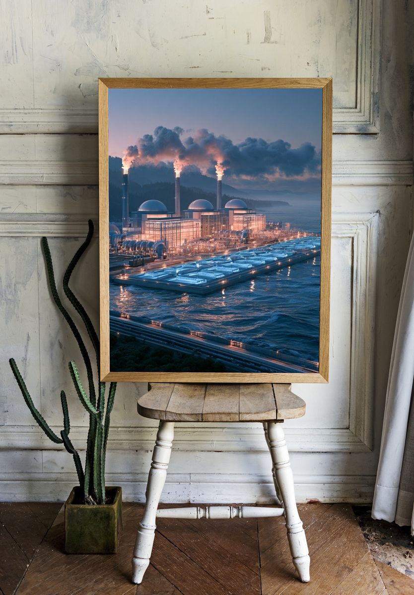 Coastal Power Plant — Sci-Fi Print. — room view 1