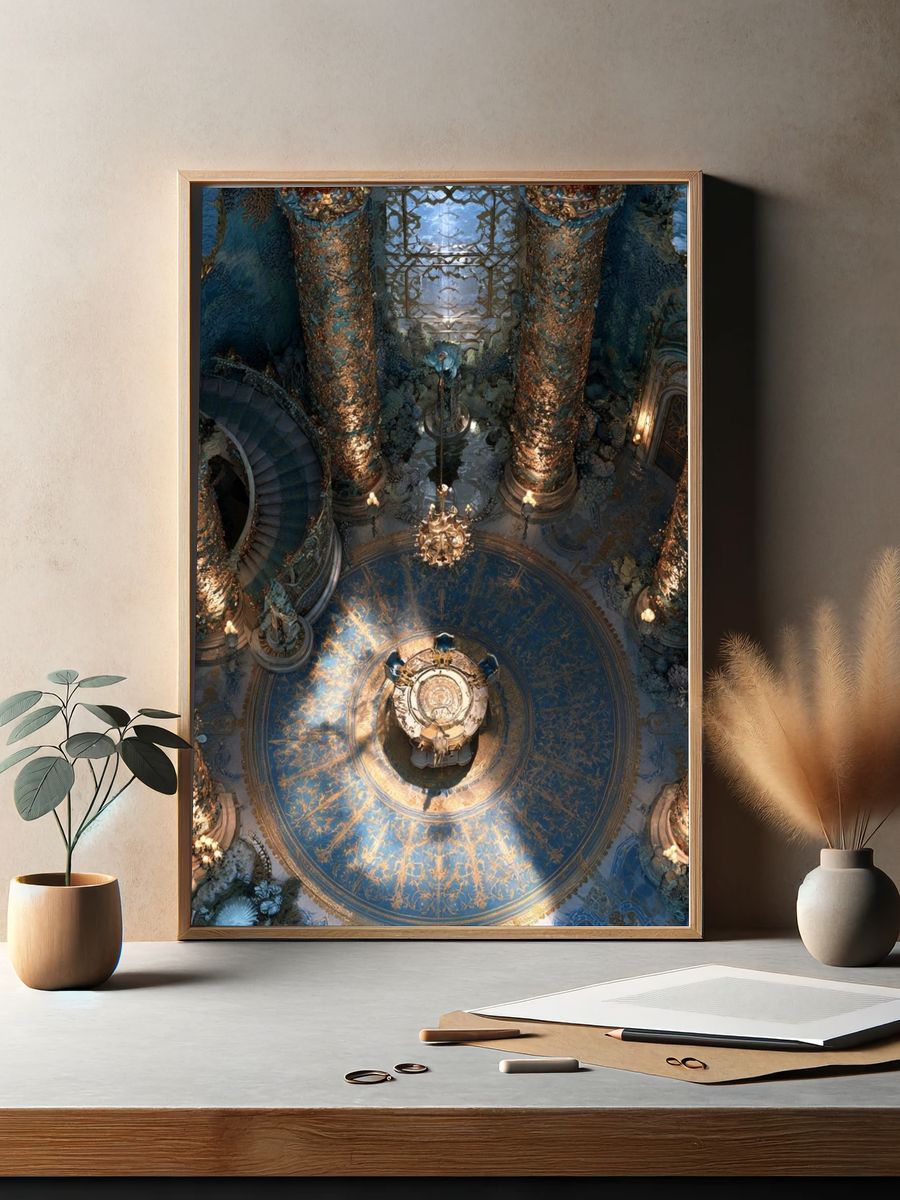 Enchanted Palace Hallway Illustration Poster. — room view 2