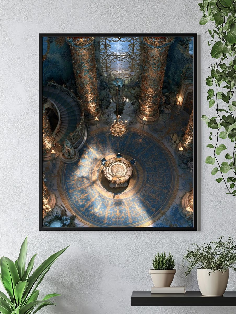 Enchanted Palace Hallway Illustration Poster. — room view 4
