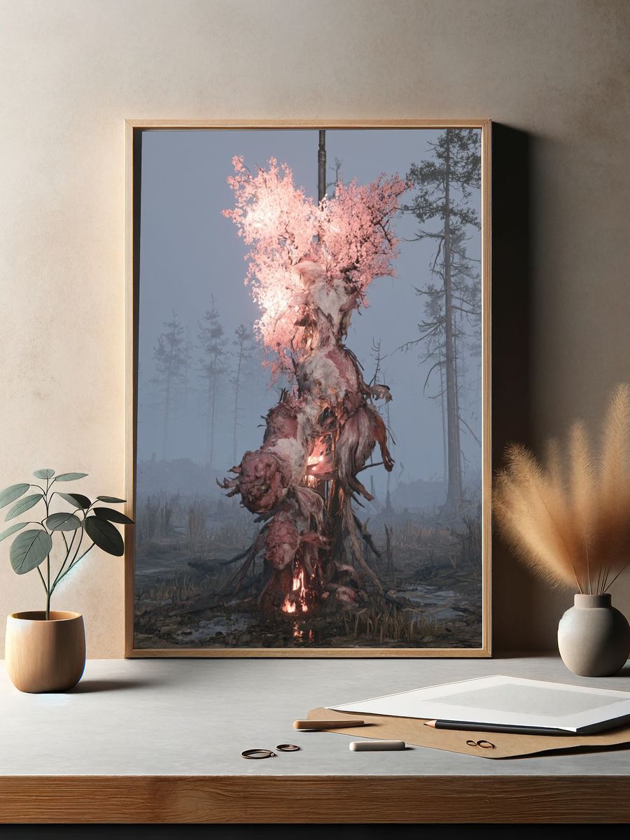 Surreal Blossom Tree Print. — room view 2