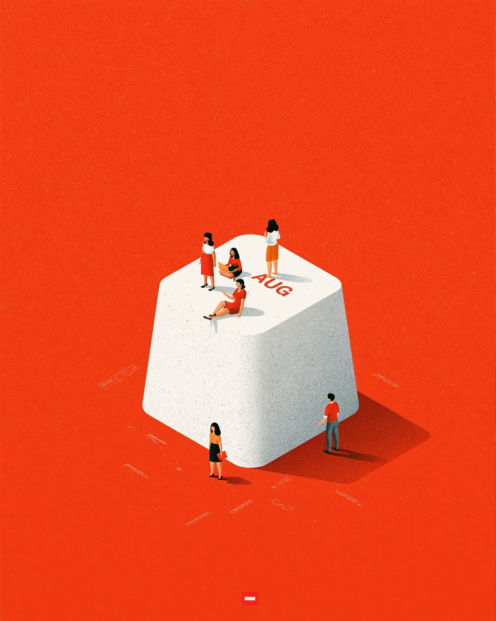 August Calendar Illustration Poster. poster detail