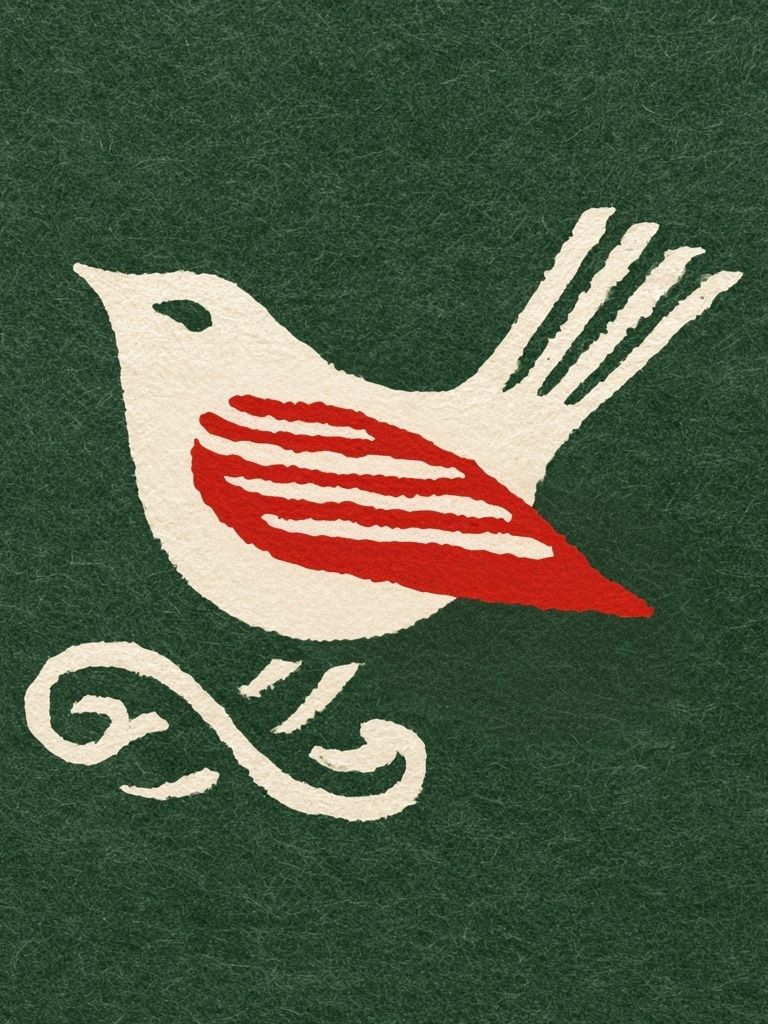 Folk Bird Illustration Poster. poster detail