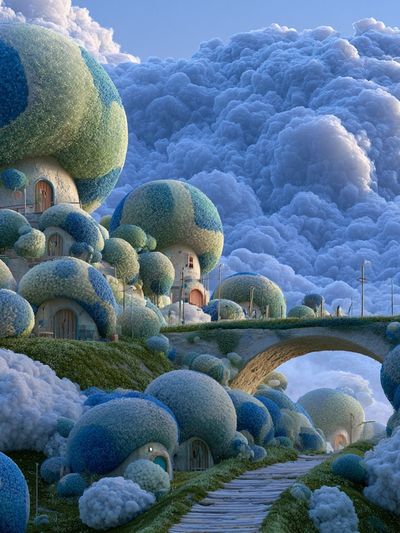 Cloud Village Dreamscape Poster. poster