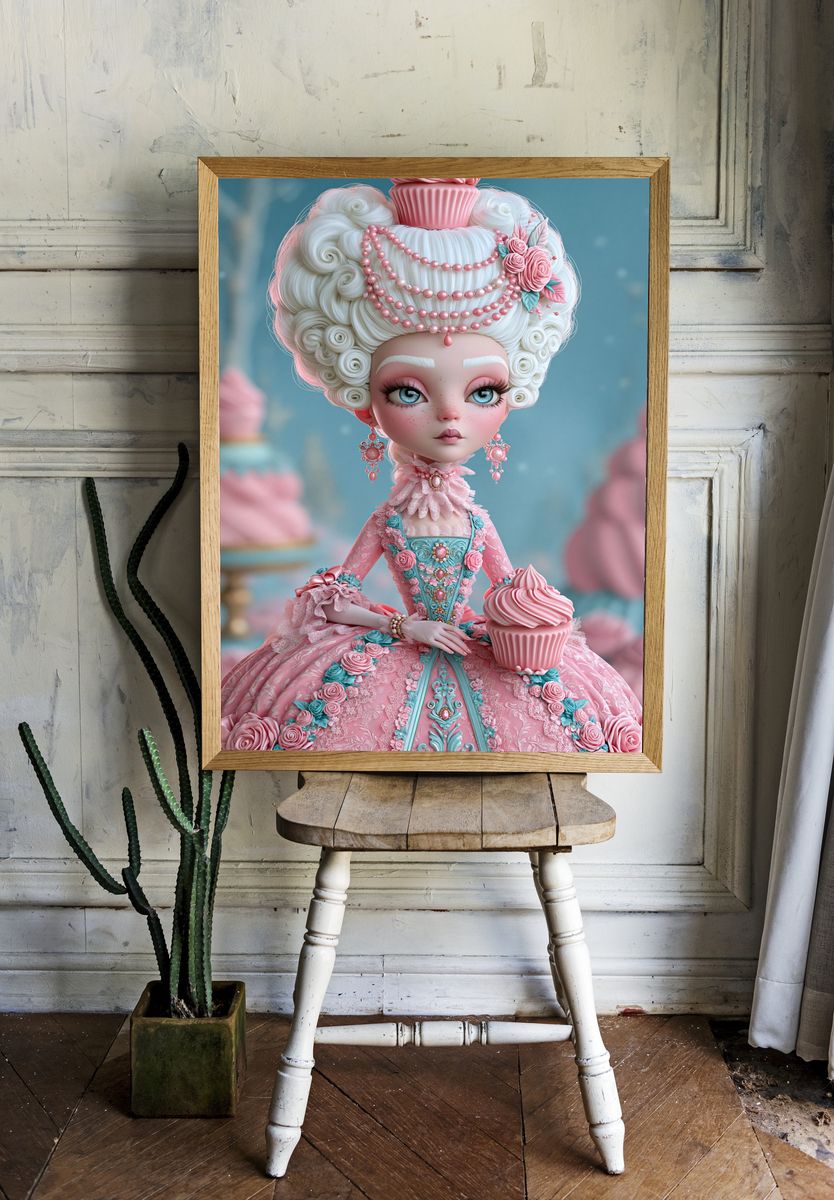 Pastel Cupcake Doll Illustration Poster. — room view 1