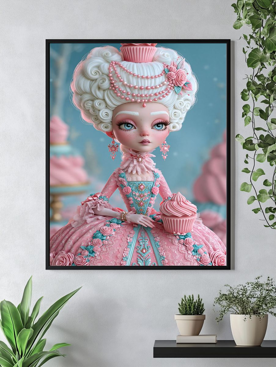 Pastel Cupcake Doll Illustration Poster. — room view 4