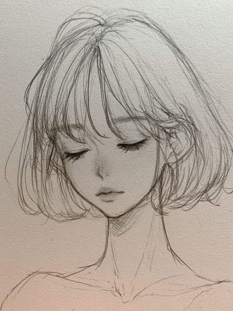 Serene Girl Sketch Poster. poster detail