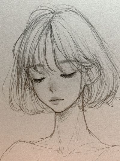 Serene Girl Sketch Poster. poster