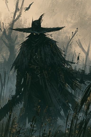 Dark Witch Silhouette Illustration Poster. poster detail