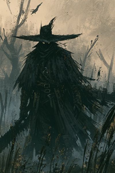 Dark Witch Silhouette Illustration Poster.