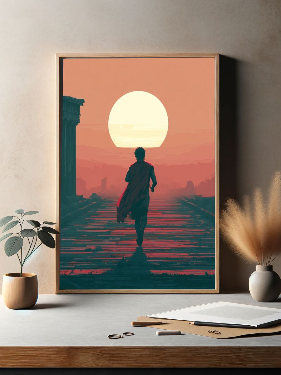 Sunset Runner Digital Art Print. — room view 2