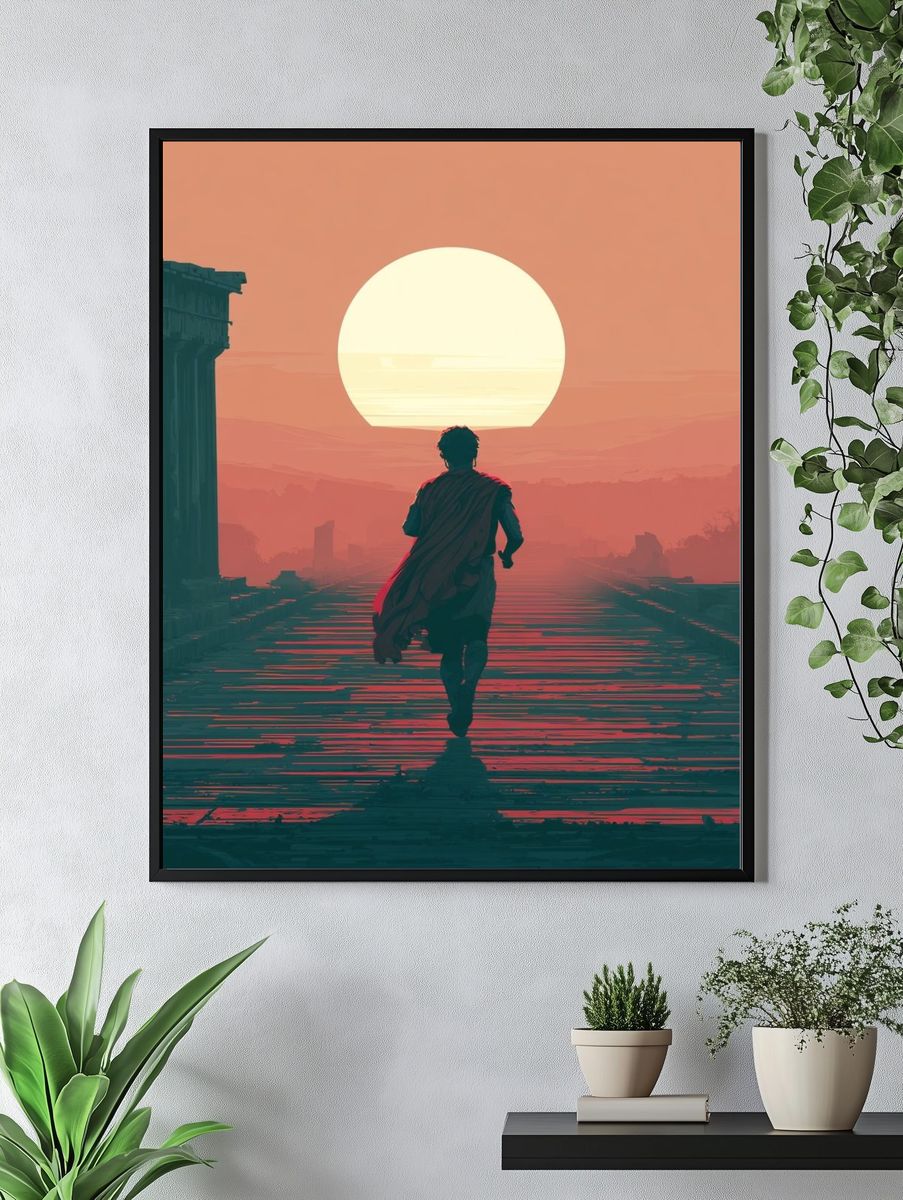 Sunset Runner Digital Art Print. — room view 4