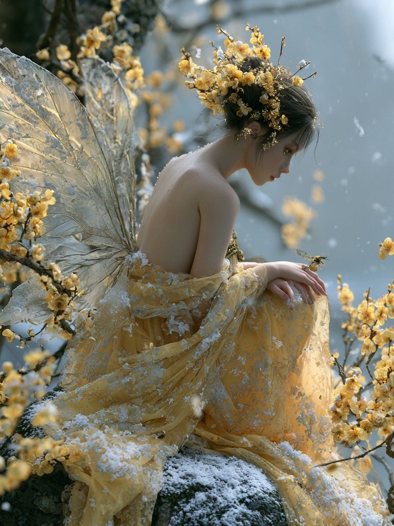 Golden Fairy Portrait Print. poster detail