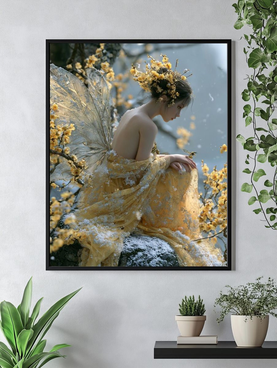 Golden Fairy Portrait Print. — room view 4