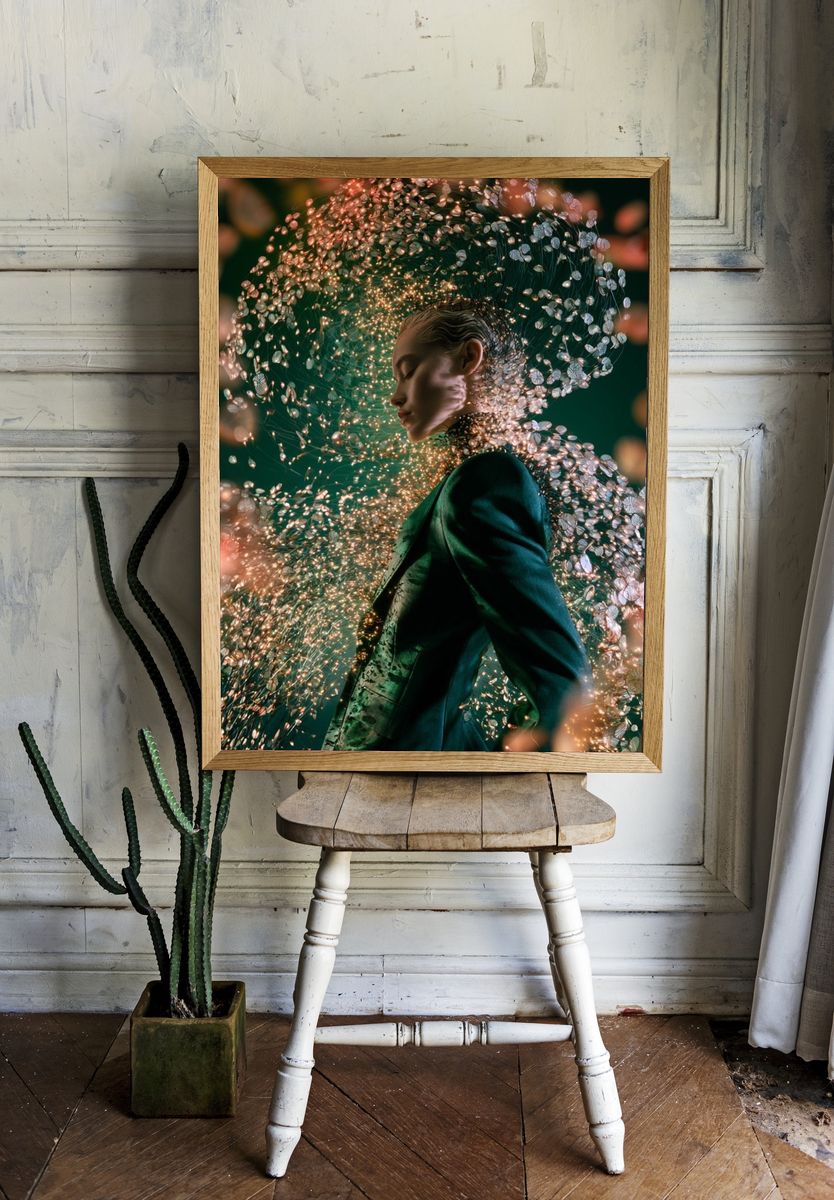 Dreamlike Floral Portrait Print. — room view 1