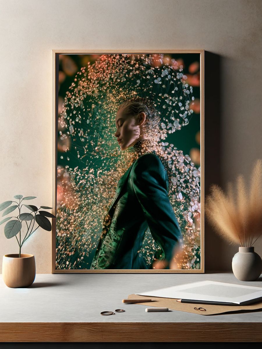 Dreamlike Floral Portrait Print. — room view 2