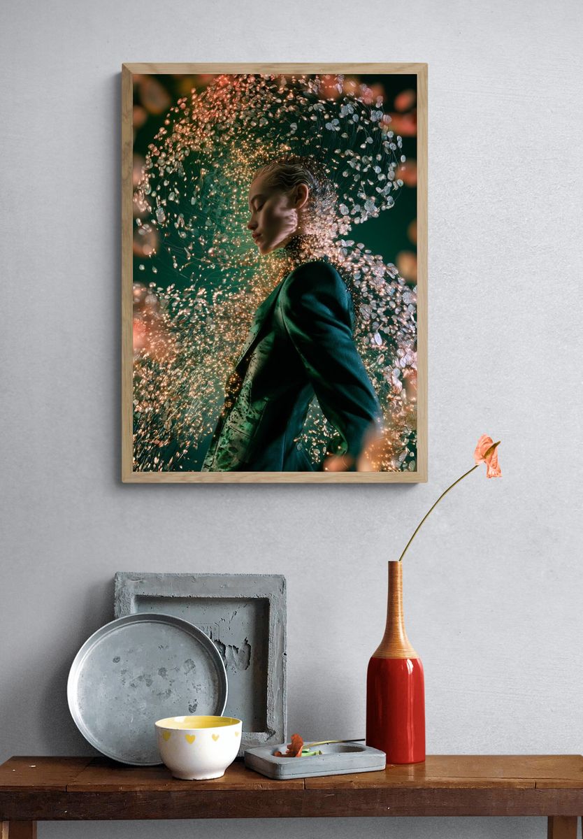 Dreamlike Floral Portrait Print. — room view 3