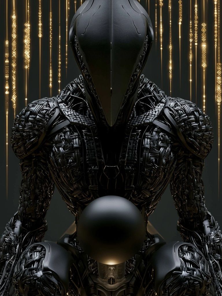Futuristic Android Portrait Poster. poster detail