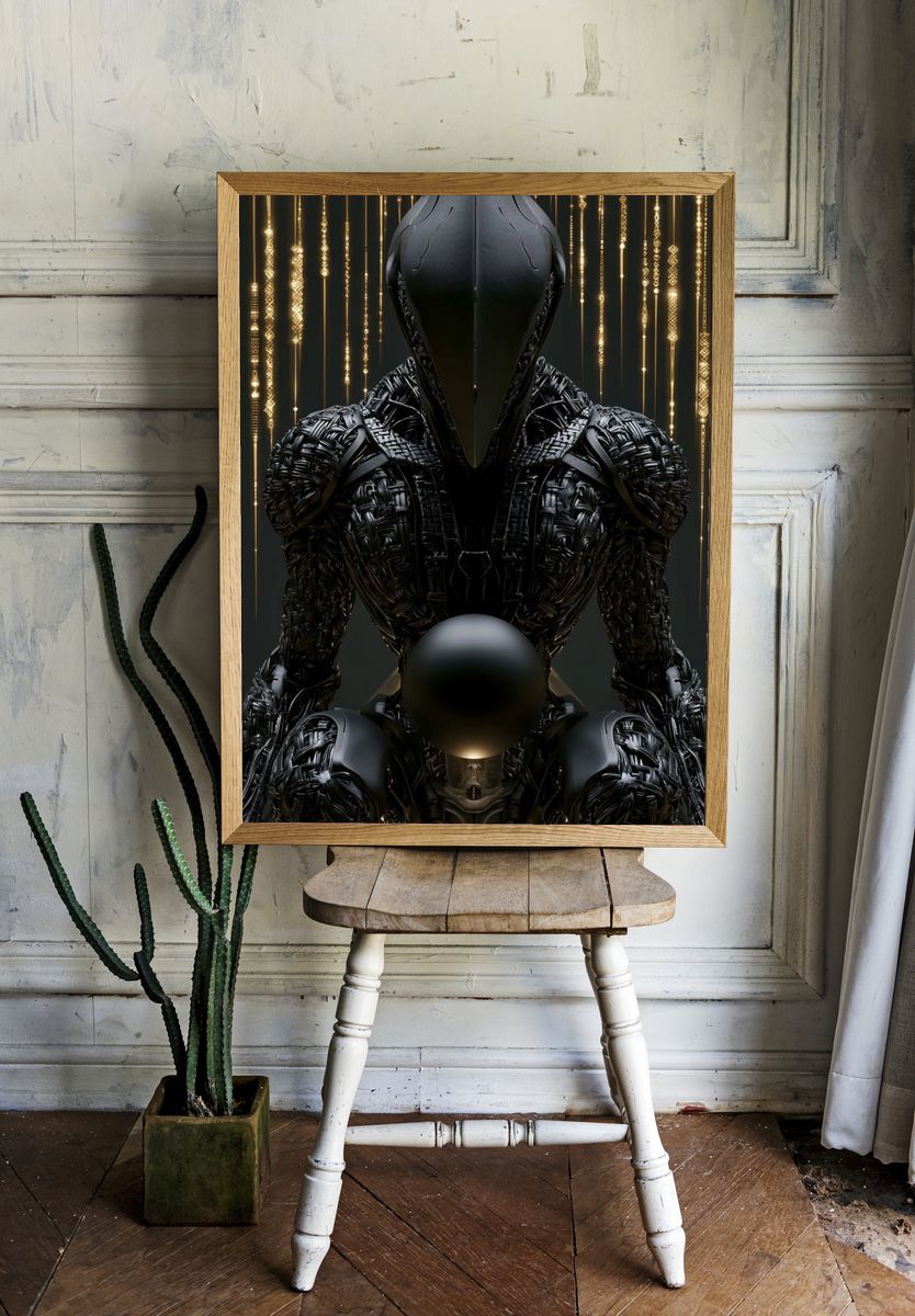 Futuristic Android Portrait Poster. — room view 1