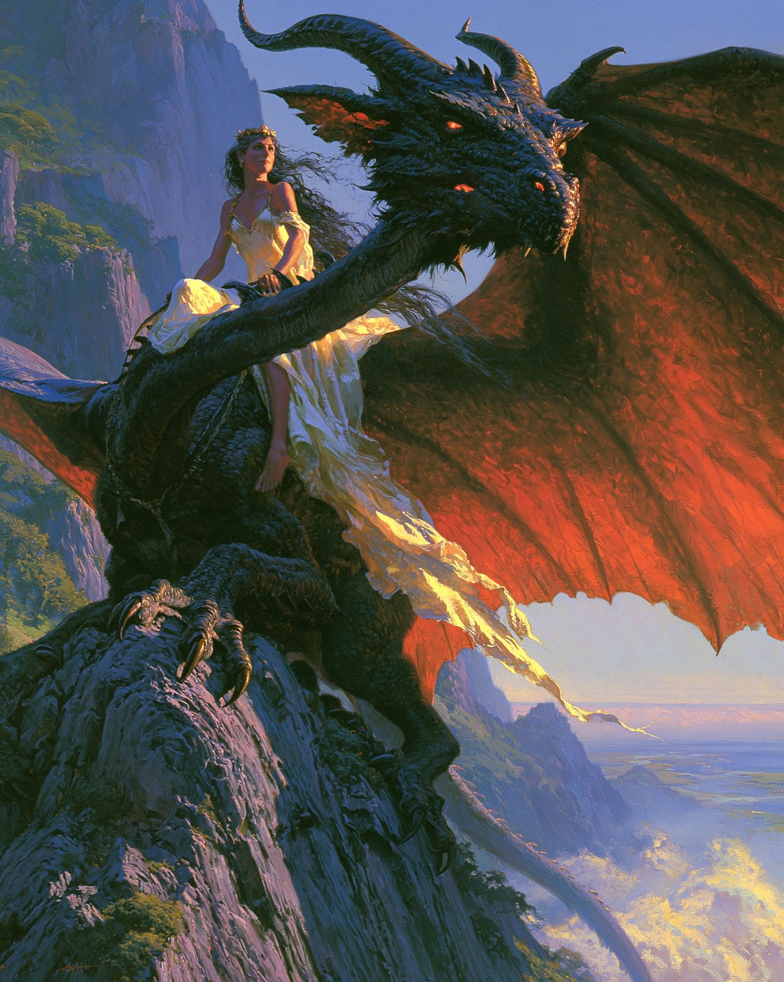 Dragon Rider Fantasy Illustration Poster. poster — illustration art