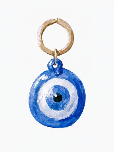 Blue Evil Eye Charm Print. poster print
