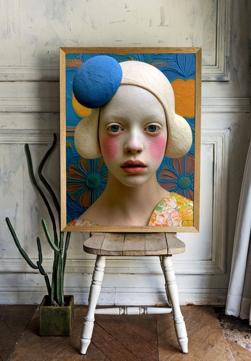 Surreal Portrait Illustration Poster. room preview