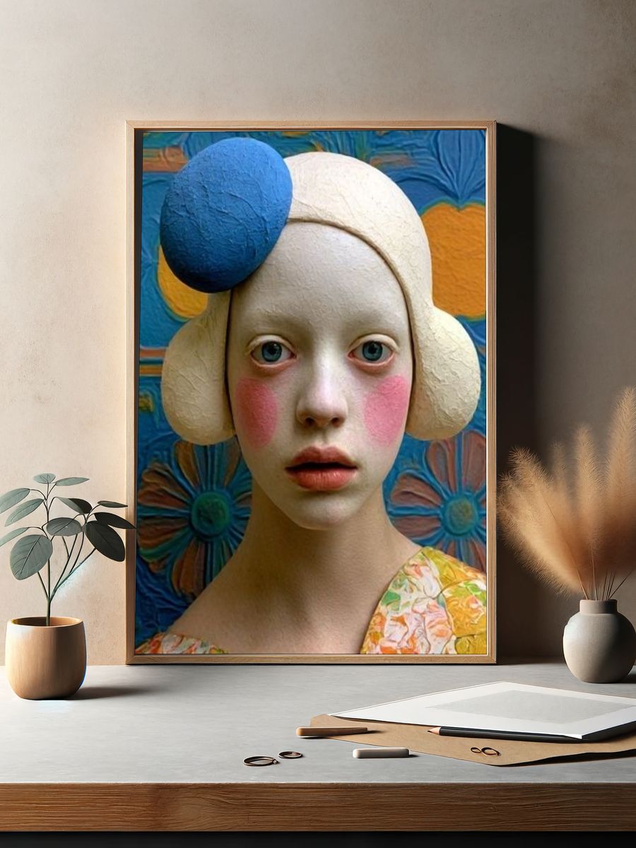 Surreal Portrait Illustration Poster. — room view 2