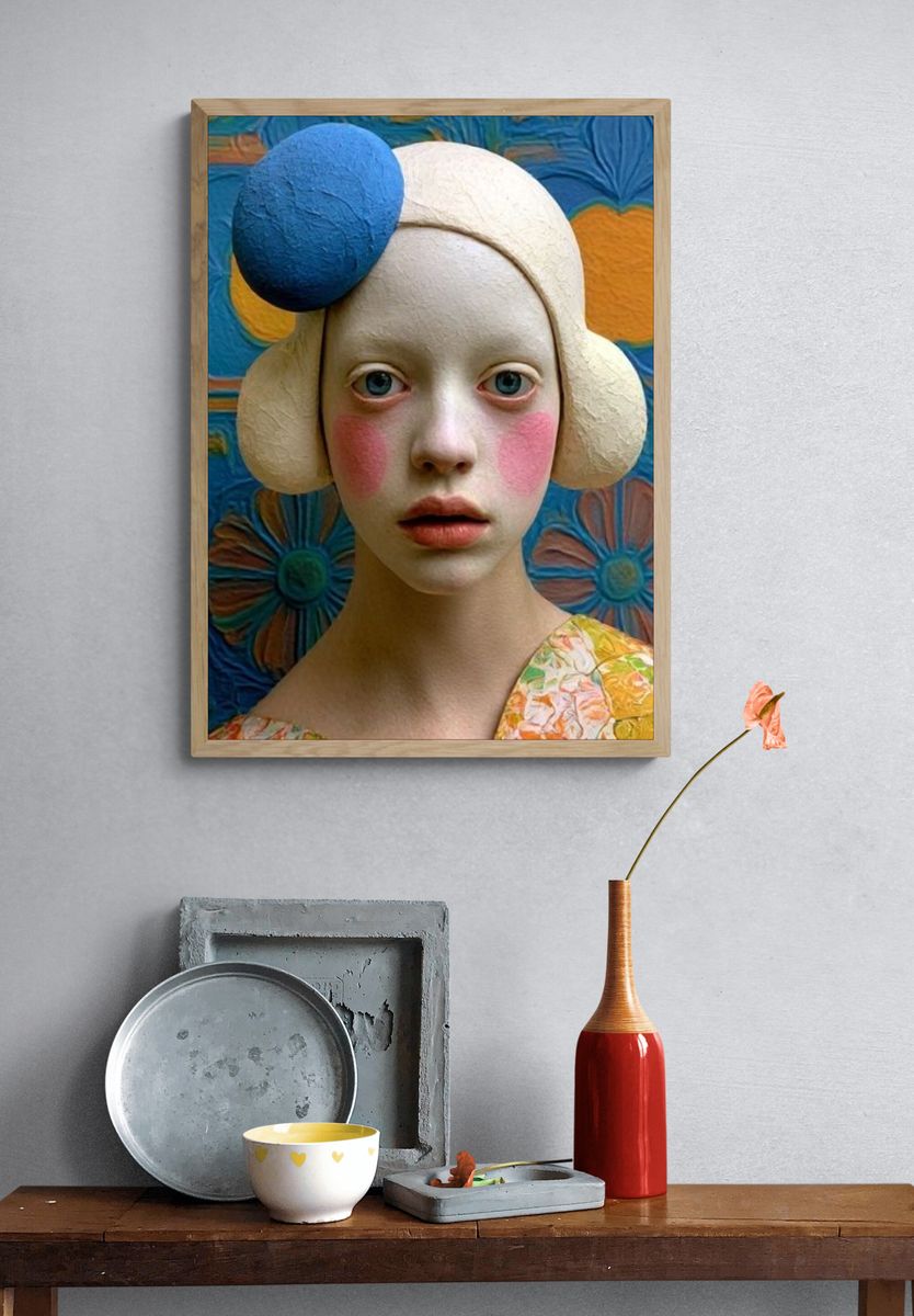 Surreal Portrait Illustration Poster. — room view 3
