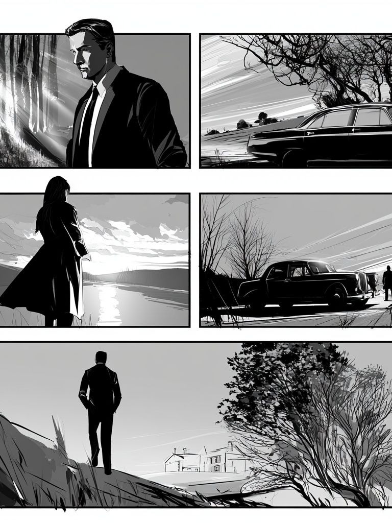 Noir Detective Scenes Poster. poster — illustration art