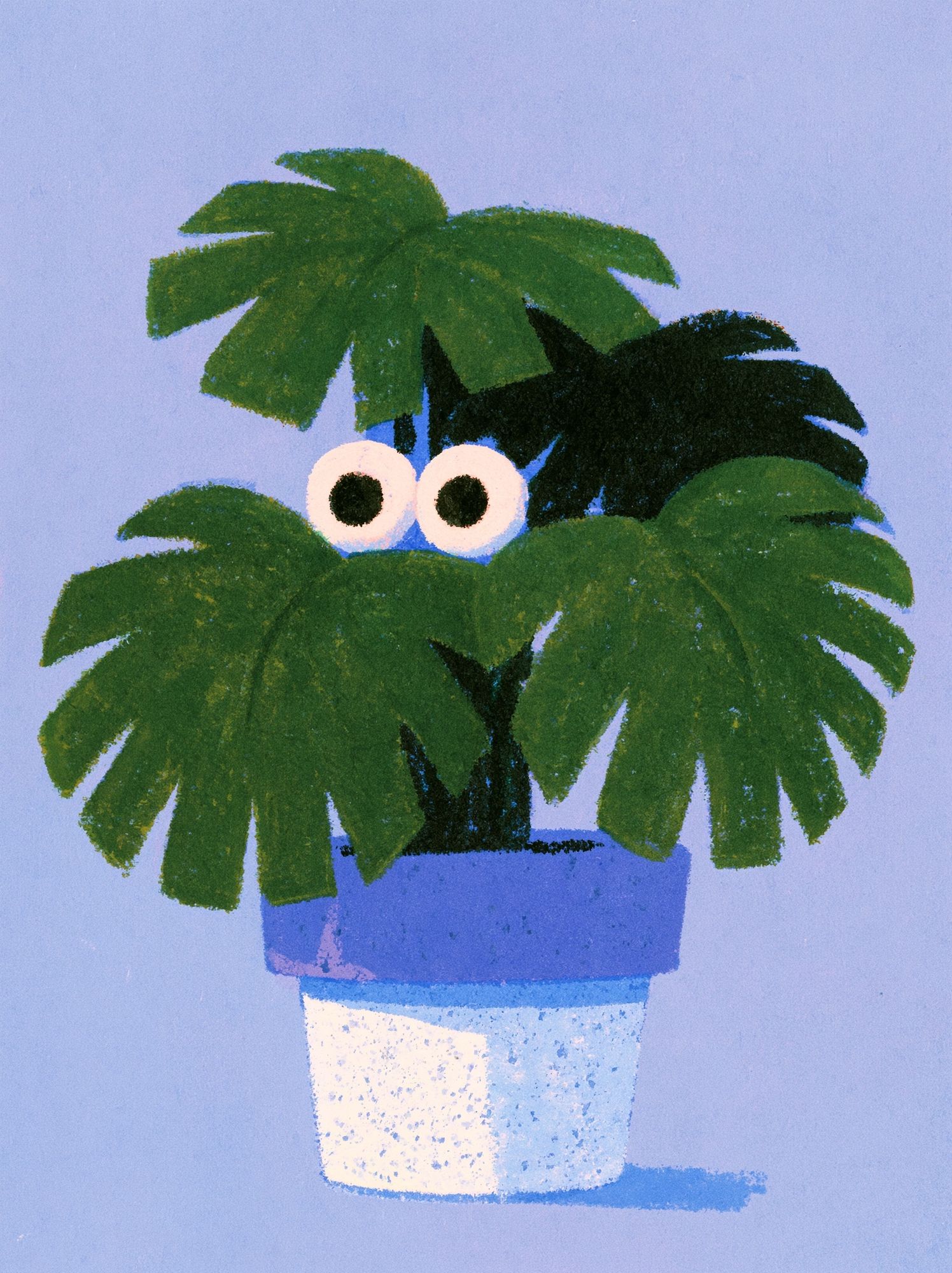 Playful Potted Palm Illustration Poster. poster detail
