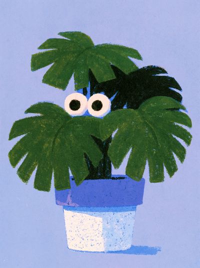 Playful Potted Palm Illustration Poster. poster