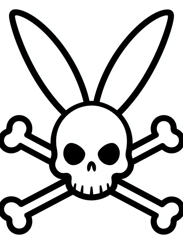Bunny Skull Typography Print. poster detail