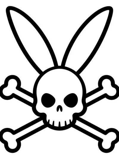 Bunny Skull Typography Print. poster print