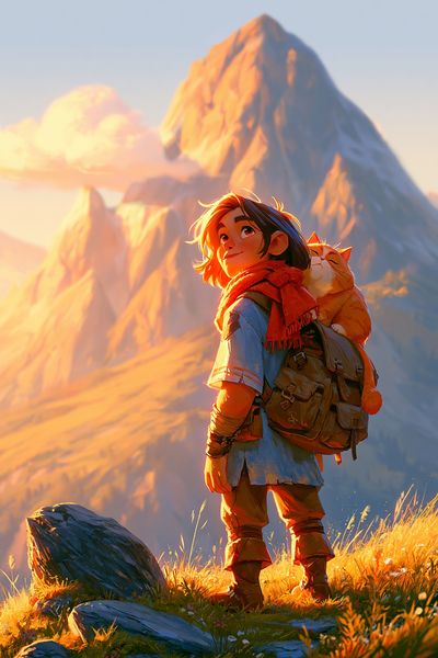 Mountain Adventure Illustration Poster. poster