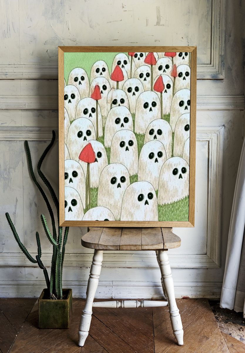 Ghost Field Illustration Poster. — room view 1