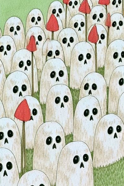 Ghost Field Illustration Poster. poster