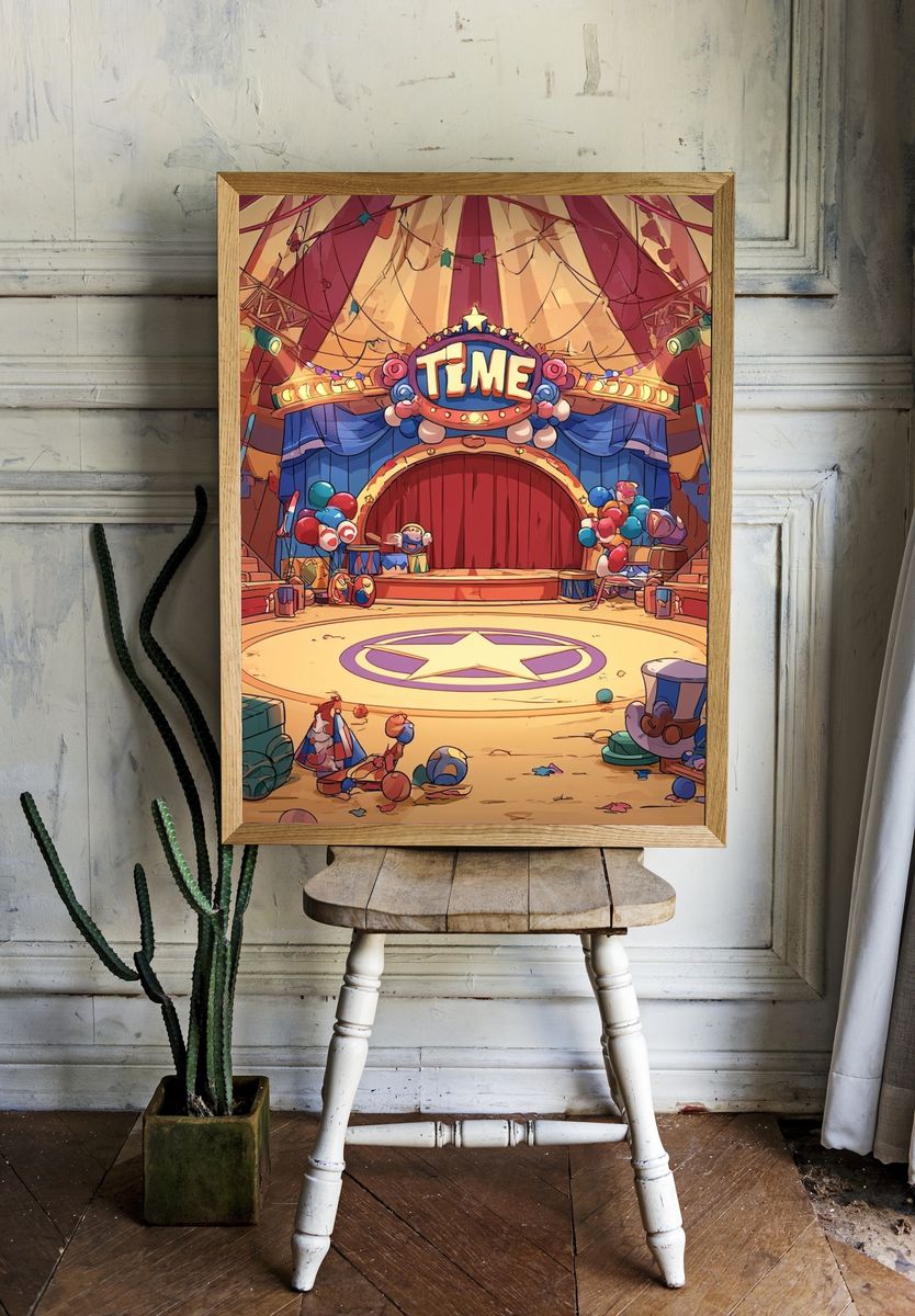 Circus Stage Time Illustration Poster. — room view 1