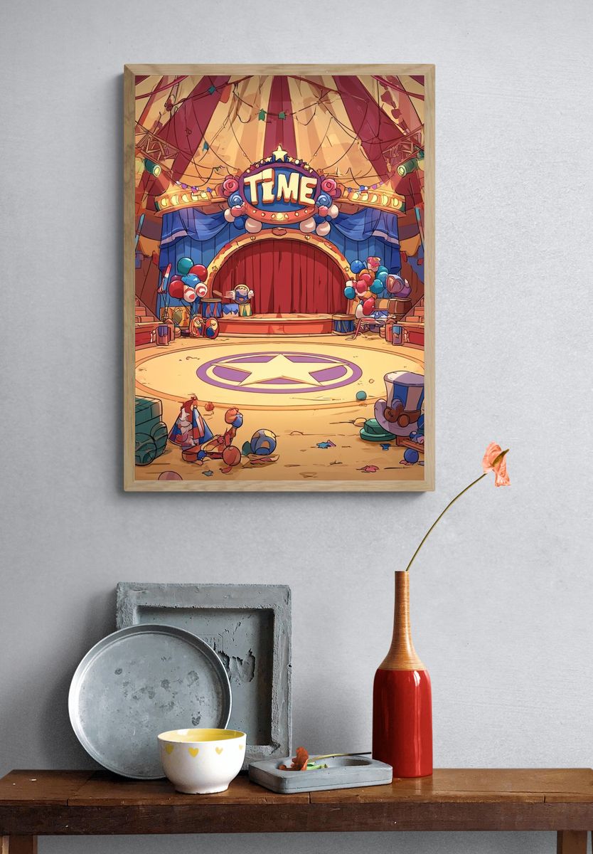 Circus Stage Time Illustration Poster. — room view 3