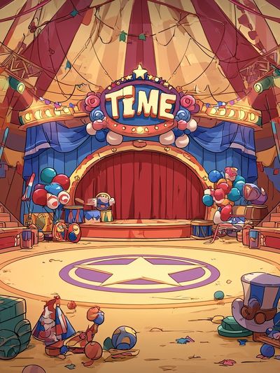 Circus Stage Time Illustration Poster. poster