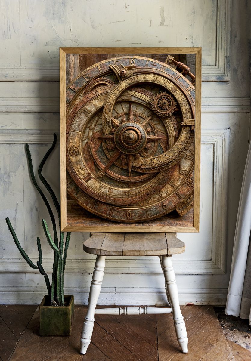Steampunk Astrolabe Poster. room preview