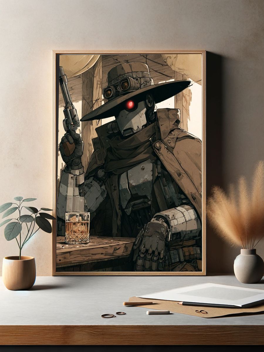 Steampunk Gunslinger Robot Poster. — room view 2