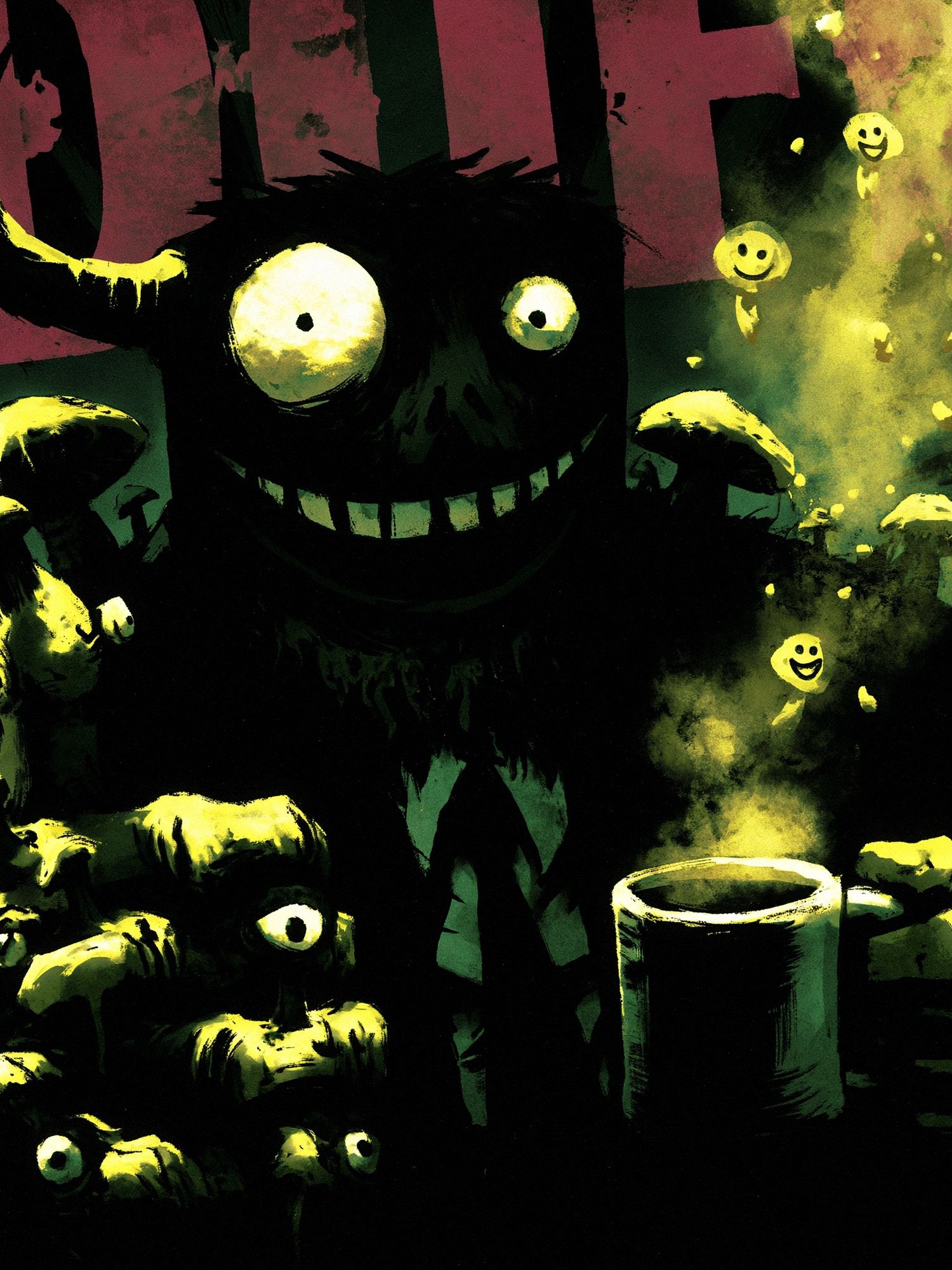 Grinning Monster Illustration Poster. poster — illustration art