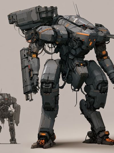 Mech Suit Sci-Fi Illustration Poster.