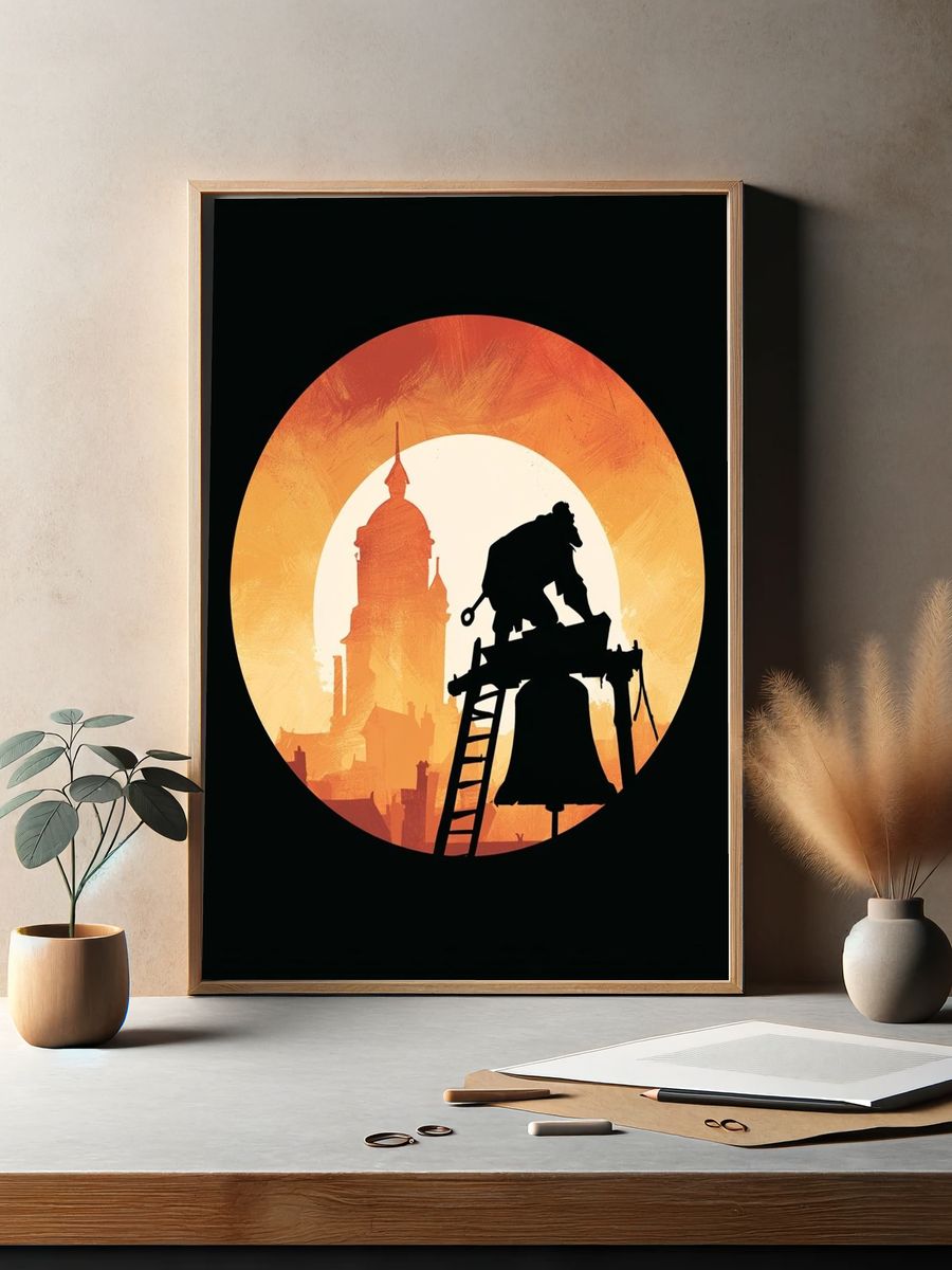 Industrial Silhouette Sunset Poster. — room view 2