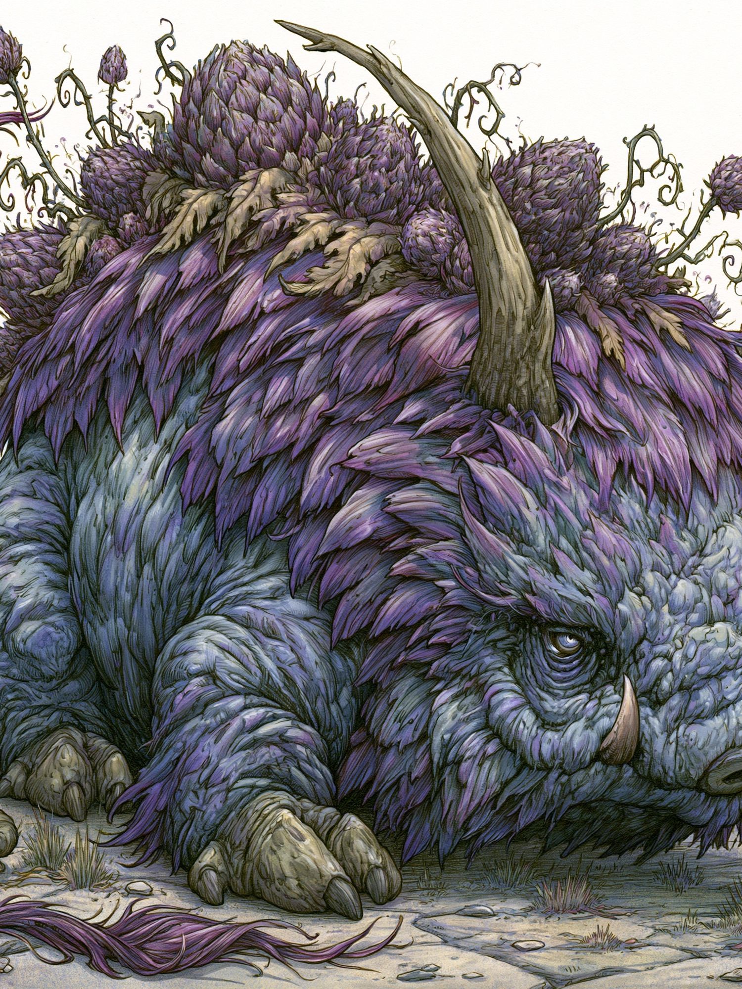 Fantasy Boar Illustration Poster. poster detail