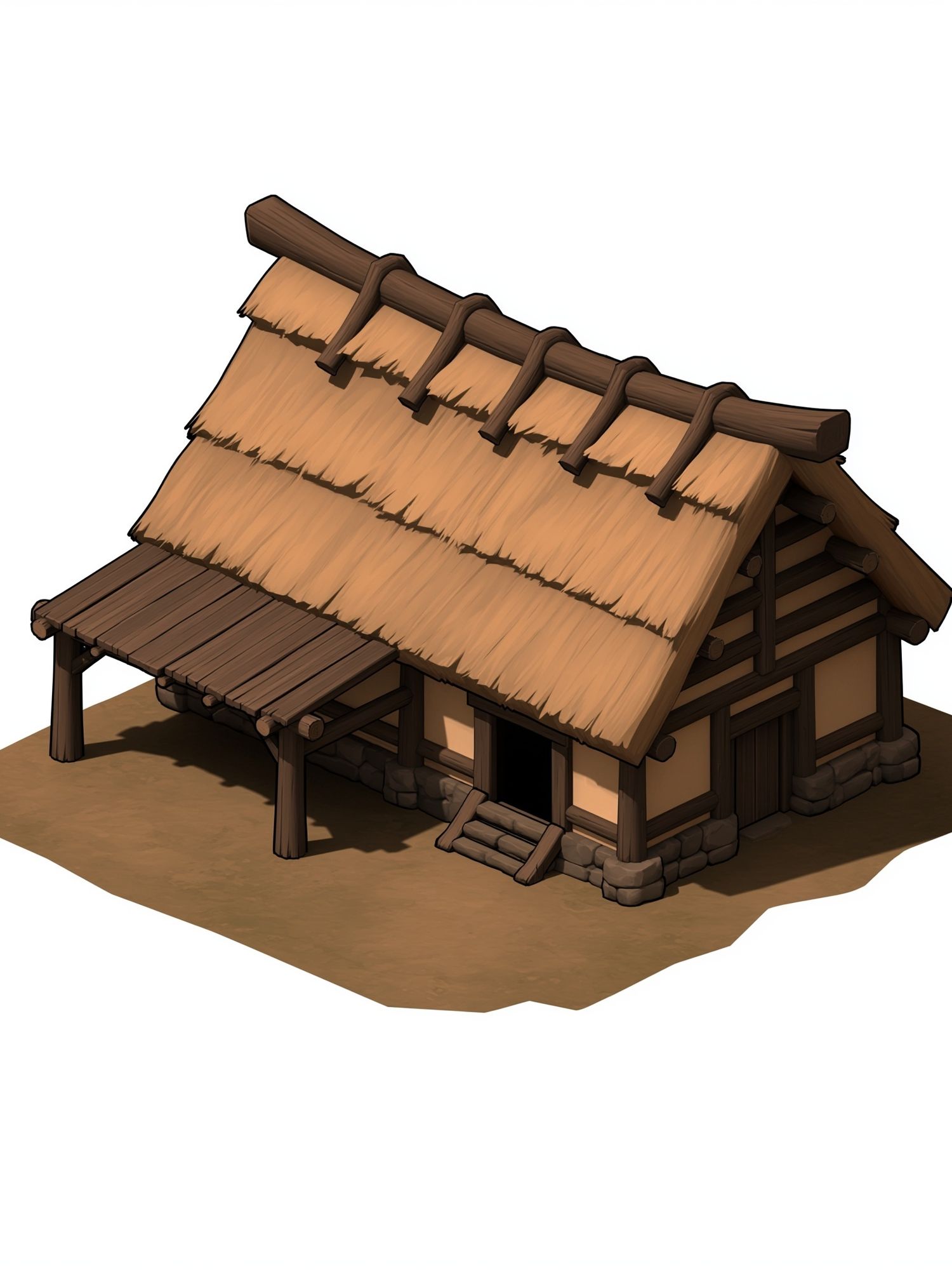 Thatched Cottage Illustration Poster. poster detail